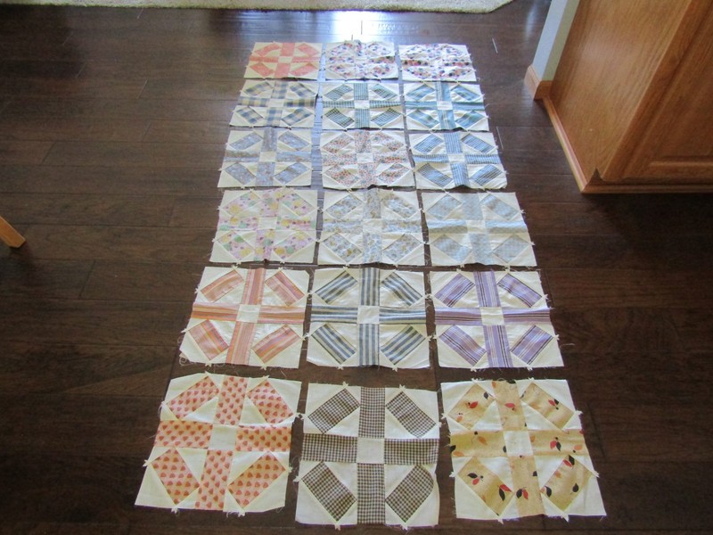 Vintage Quilt Patchwork Square 11 Inch Unfinished 18 Blocks for Making a Quilt