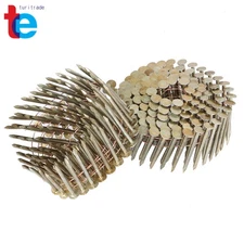 7200-Pcs 1-3/4"×0.12" Coil Roofing Nail 15 Degree Galvanized 3/8" Head Diameter