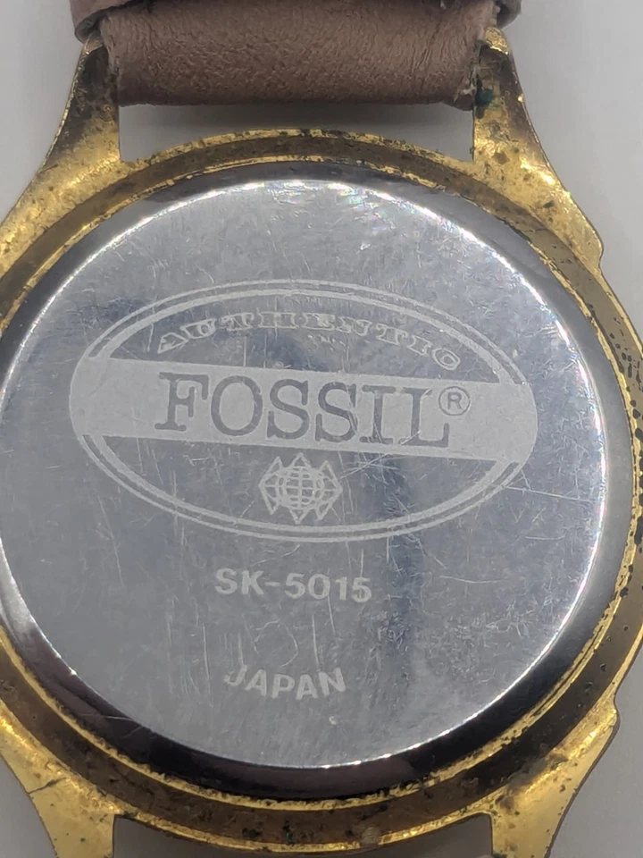 Reloj De Colección Fossil Sk-5015 Fregona Esqueleto Dial Funciona Pequeña Grieta A las 12.Tell Time Foto 2 de 4