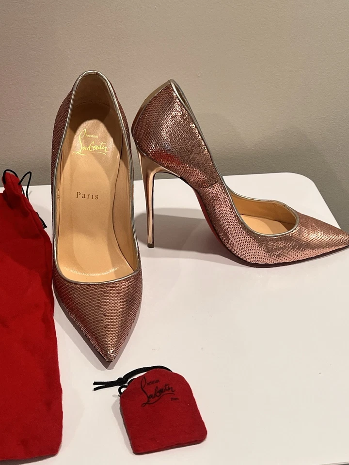 Christian Louboutin So Kate Sequined Heels Pink Rose Siren Sequin Size 39.5 EU - Image 2 of 4