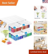 Elegant Diamond Painting Storage - 4 Pack Stackable with 140 Slots for Beads