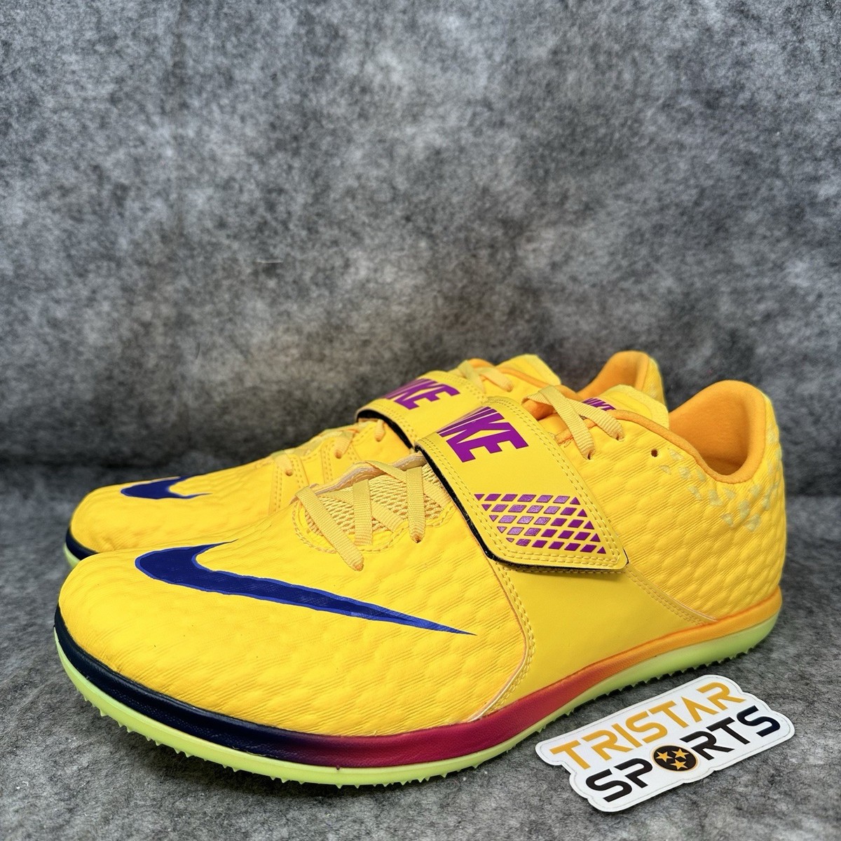 Nike High Jump Elite Track Shoes Mens Size 9.5 Yellow Citron Pulse