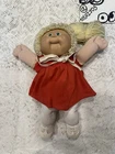Vintage Cabbage Patch Kids Doll Blonde Hair green Eyes Dress Coleco Braid 1983
