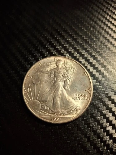 1991 WALKING LIBERTY AMERICAN EAGLE .999 FINE SILVER DOLLAR COIN 1oz. $1 USA