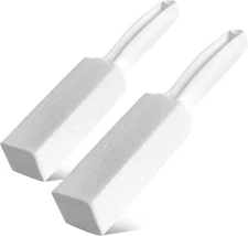 2pcs White Cleaning Pumice Stone Short Handle for Toilet Stains & Hard Water
