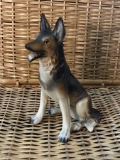 Ceramic German Shepherd Dog Figurine 7  Tall Made in Western Germany