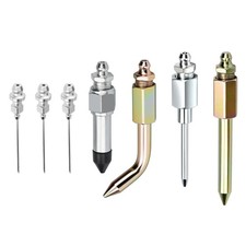 7pcs Grease Gun Needle Kit with Dispenser Elbow Nozzle Straight and Bent Tips