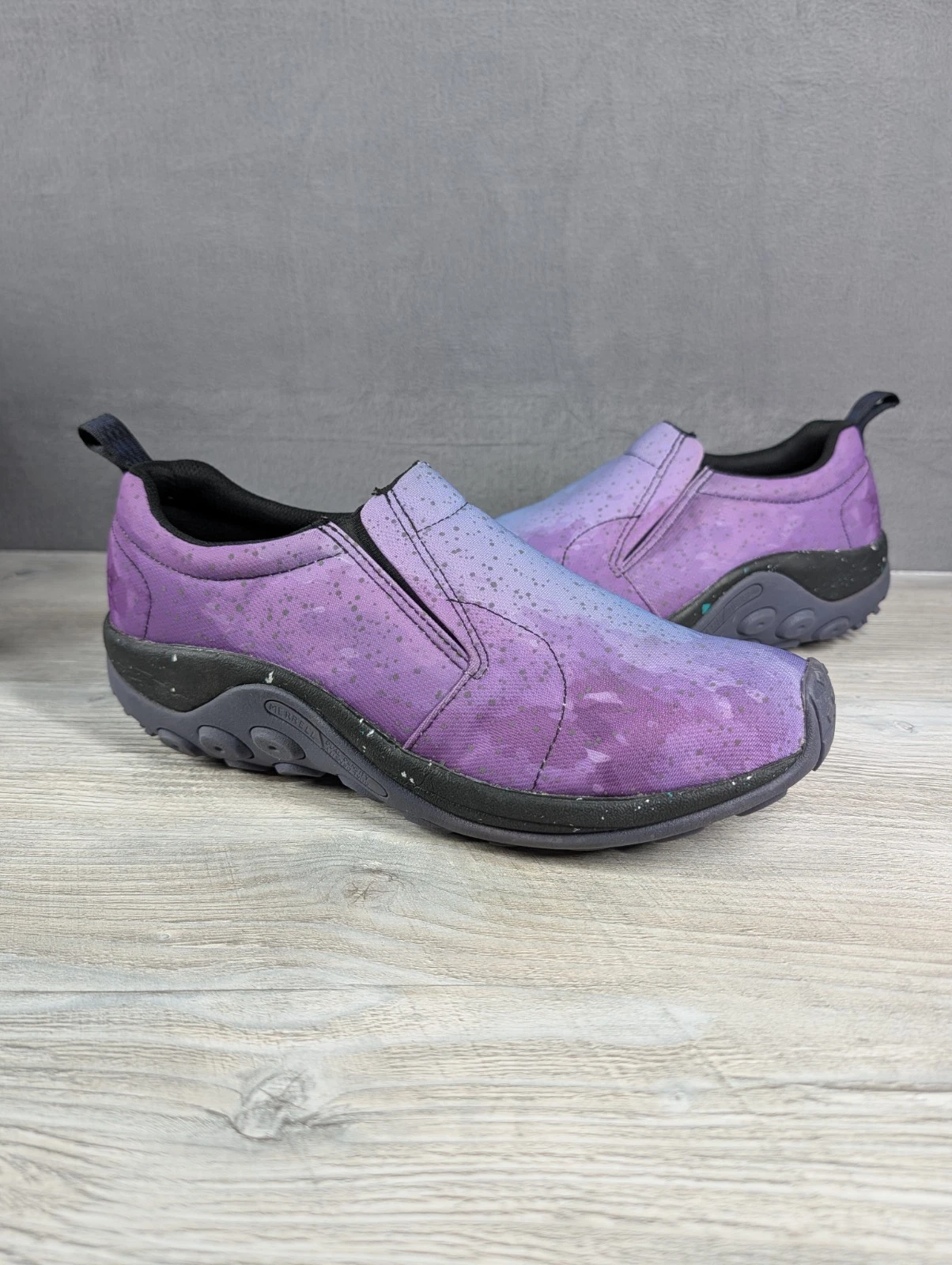 Merrell Mens 11 Purple Blue Galaxy Slip On Hiking Comfort Outdoor Trail Shoes