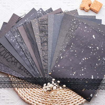 Lewuwopoing 15Pcs Handmade Scrapbook Art Paper Craft Textured Paper Colorful A5 
