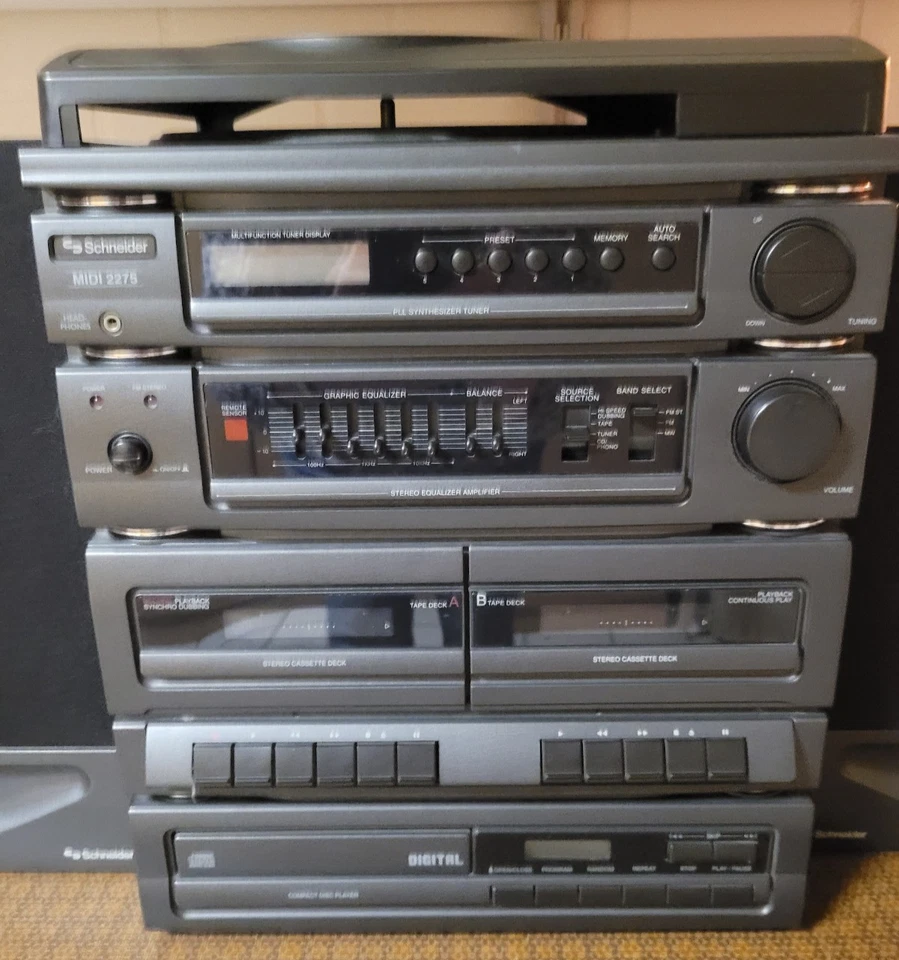 Schneider Midi 2275 Stereoanlage Plattenspieler Doppel Tape Tuner + CD-Player - Bild 2 von 4