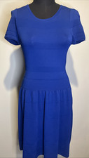 NWT J McLaughlin Royal Blue Drop Waist Short Sleeve Dress Sz Medium