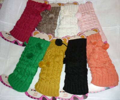 Kinder Strick Stulpen legwarmers Beinstulpen Bommel legwarmers Farben 