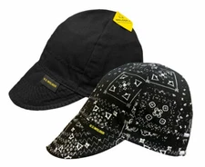 (2 pack) US WELDER Welding Caps Hats Black Bandana Reversible by Comeaux Supply