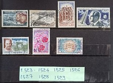 lot  timbres france oblitérés 1967  n° 1523 1524 1525 1526 1527 1528 1529