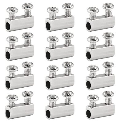 12Pcs Stainless Steel Wire Rope Cable Clamp,Adjustable New Upgrade Double Hole W