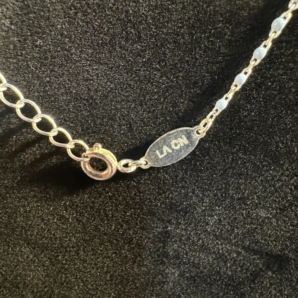 Collar de copo de nieve con estrás tono plata Disney con eslabón de cadena de bola azul claro Foto 4 de 4