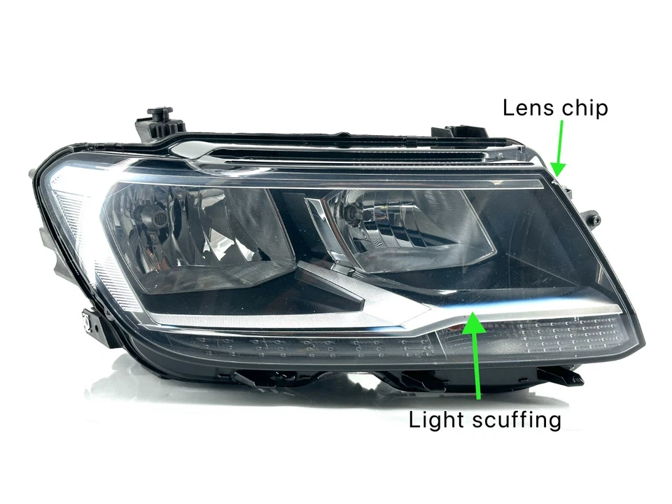 Faro reflector cuadrado halógeno lado derecho Volkswagen Tiguan OEM 2018-2021 Foto 3 de 4