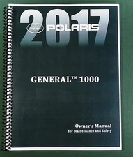 2017 Polaris General 1000 Owner's Manual: 109 Pages & Protective Covers!