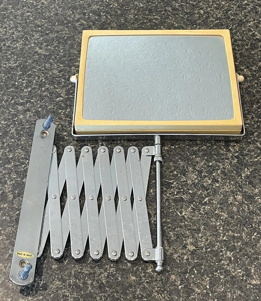 Vintage Jerdon Rectangle Pivoting Mirror Accordian Extendable Magnifying Wall - Image 2 of 4