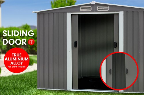 6ft x 8ft Garden Sheds Tool Storage Outdoor Workshop Shelter Spire Roof - Grey - Picture 4 of 9