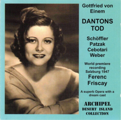 Dantons Tod: Schoffler Patzak Cebotari Weber 2-Disc MUSIC AUDIO CD Opera SEALED