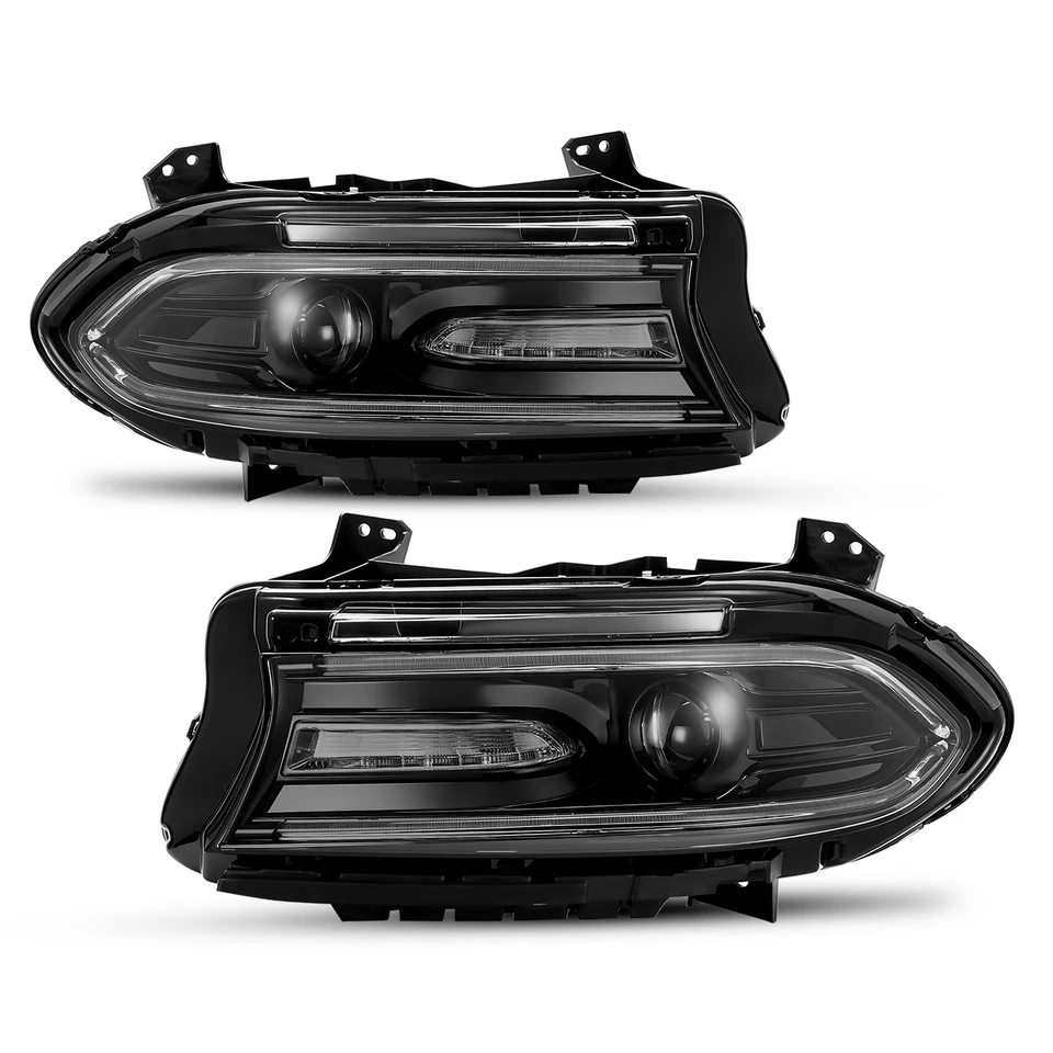For 2015-2021 2022 2023 Dodge Charger Projector Headlights Halogen W/LED DRL Set Foto 4 de 4