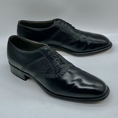 Nettleton VTG Black Pebble Grain Leather Plain Toe Derby Oxford Shoes Mens 9 740330-2_2025_Shopify_1200x.  main image 3