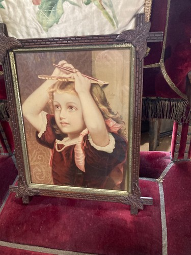 Framed Victorian Print Portrait of a Young Girl Measuring her height -13''x16'' - Picture 4 of 5