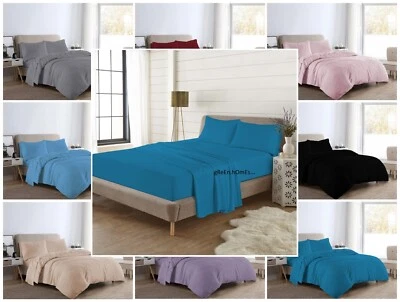 Deep Fitted Sheet Duvet Set 4 Piece Set Thermal Flannelette Soft Brushed Cotton