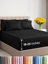 Extra Deep Cal King Sheet Set - 6 Piece Breathable Cooling Sheets - Hotel L...