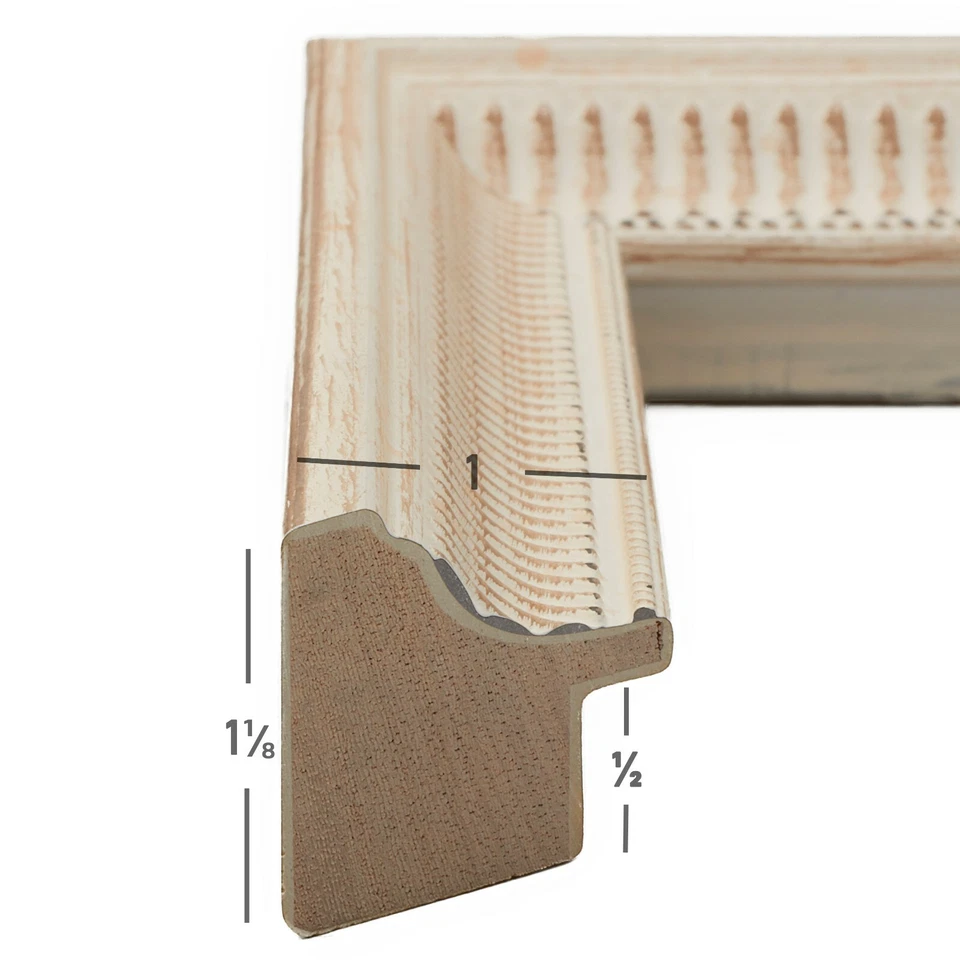 Craig Frames Luella 1", Ornate Wooden Whitewash Picture Frame With A single Mat - Image 2 of 4