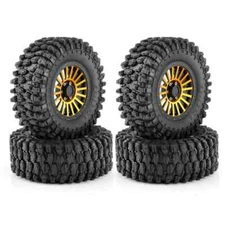 135mm 2.6" Metal Beadlock Wheel Rim Rubber Tire Set for 1/8 1/10 RC Crawler Car