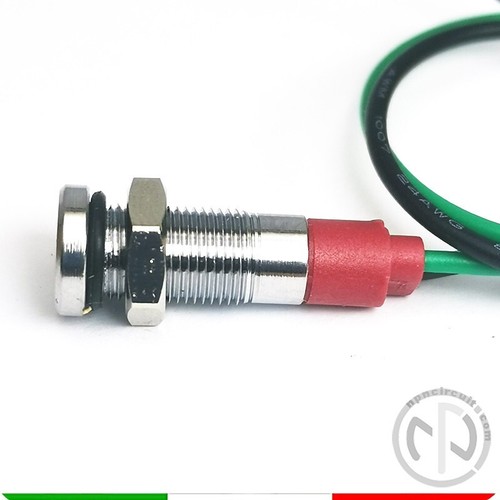 SPIA LED ROSSO ROSSA Da pannello 24V-220V AC/DC 6mm - Foto 3 di 4
