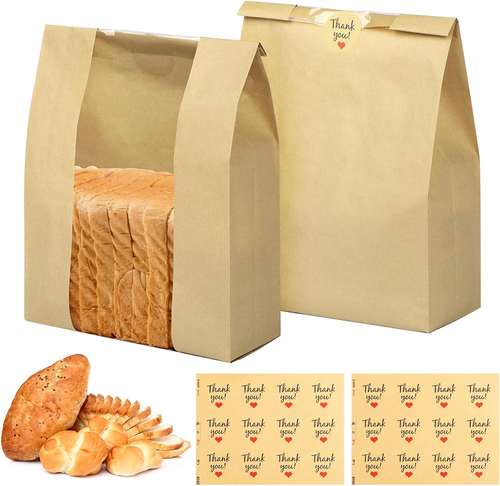 Paper Bread Bags for Homemade Bread, 24 Pack Sourdough Bags with Thank You Seal - Picture 9 of 12