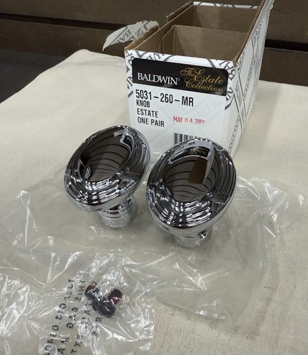 Baldwin Estate Edinburgh 5031 Knob Pair in 260 Polished Chrome 5031-260-MR - Picture 8 of 17