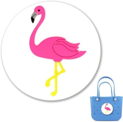 Flamingo Beach Bag Accessories PVC Rubber Totes Inserts Charms Animal Jumbo Shoe
