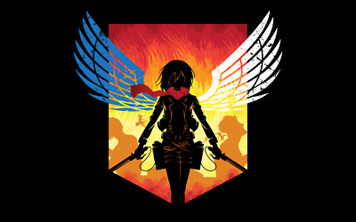 Anime shingeki no kyojin mikasa ackerman logo scout Playmat Gaming Mat Desk