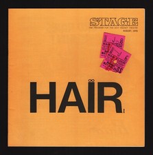 Meat Loaf "HAIR" David Patrick Kelly (Debut) 1970 Detroit Program / Ticket Stubs