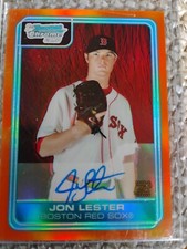 JON LESTER 2006 Bowman Chrome ORANGE REFRACTOR AUTO #BC239 BOSTON REDSOX #24/25
