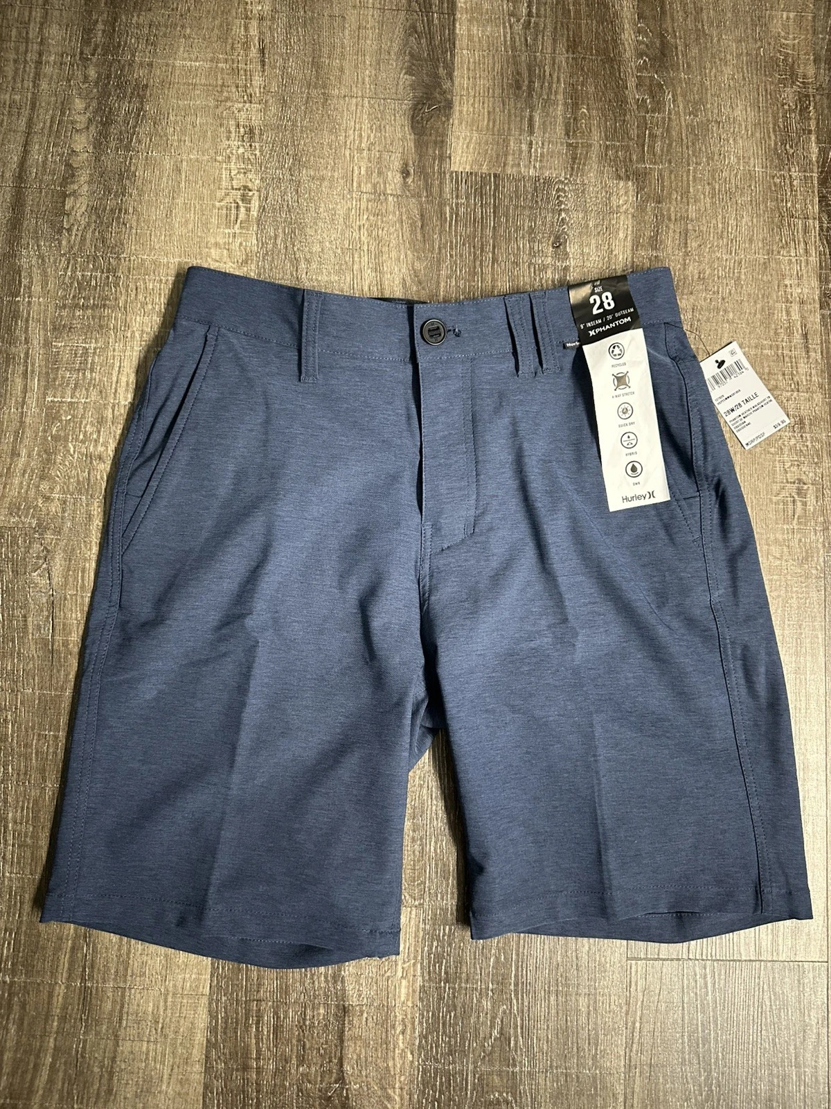 NWT Hurley Men's Phantom Heather Walk Shorts Blue 28