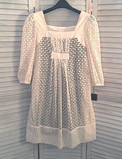 Anthropologie Anna Sui 'Merengue' Cotton Lace Dress, Size L - NEW w/Tag