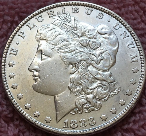 1883-P  Morgan Silver Dollar, AU+. Great Date Nice Coin    Lot #15