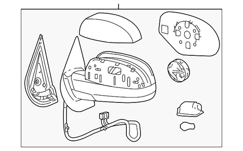 Genuine GM Primed Passenger Side Mirror 25779849
