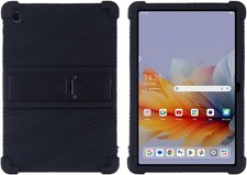 Case for Lenovo Tab 10.1 inch Tablet 2025, Soft Silicone with Kickstand, Black