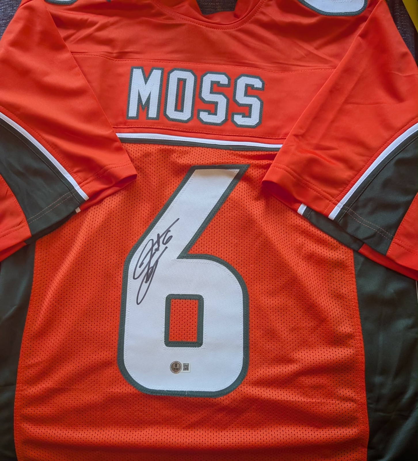 Santana Moss Autographed Signed Miami Hurricanes Jersey- Beckett COA 