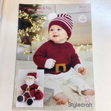 Stylecraft D/K Babies Christmas Sweater & Toy Knitting Pattern 9870 Sizes 16-24”