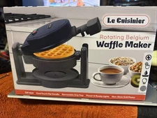 Classic Rotating Belgian Waffle Maker with Nonstick Plates, Removable Drip Tray,