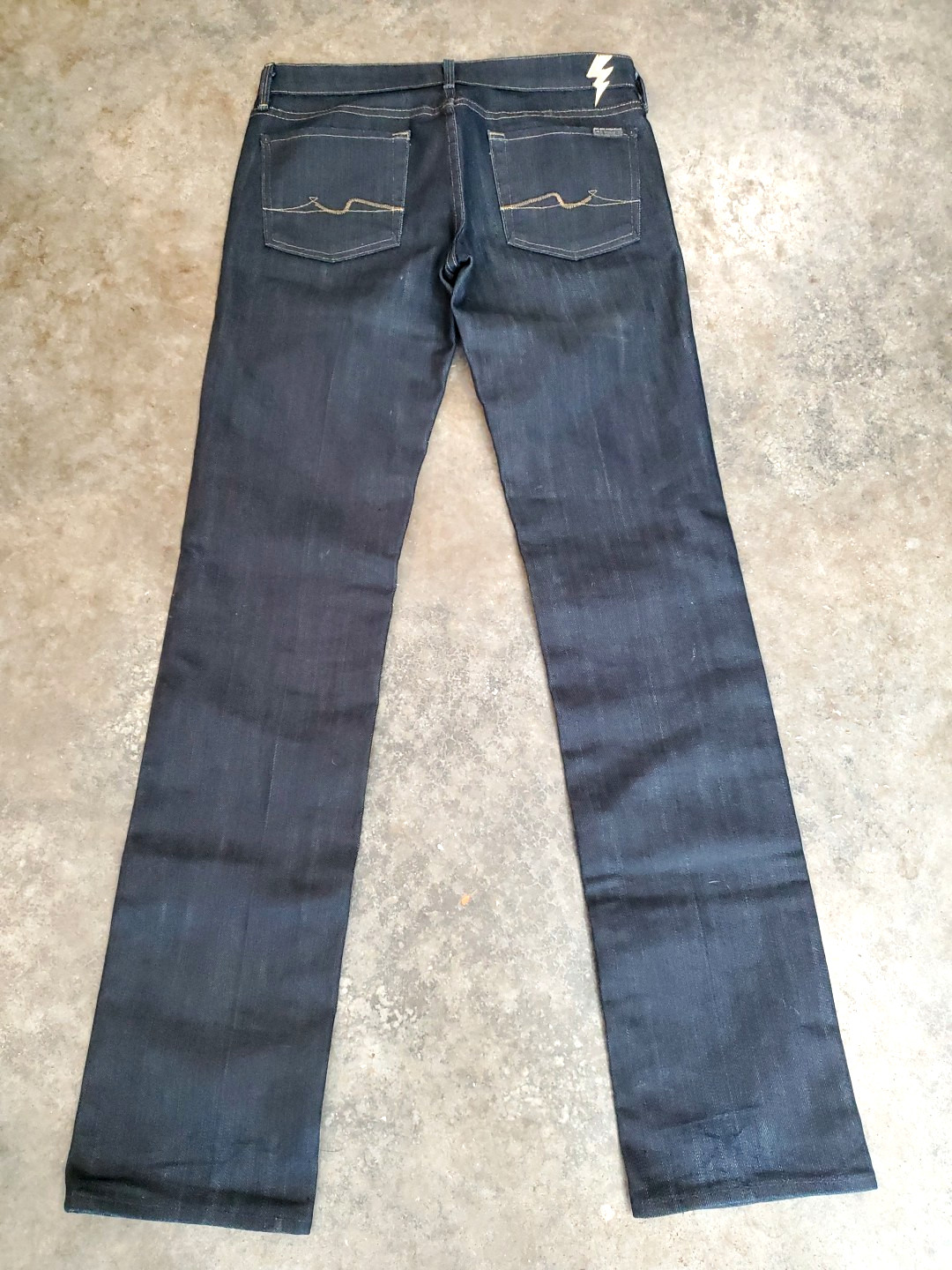 7 for All Mankind Gold Digger Womens Straight Leg Dark Wash Jeans Size 28