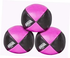 Toys Juggling Balls, 3 Pack, Vinyl Circus Balls, Black and Pink Pink Black