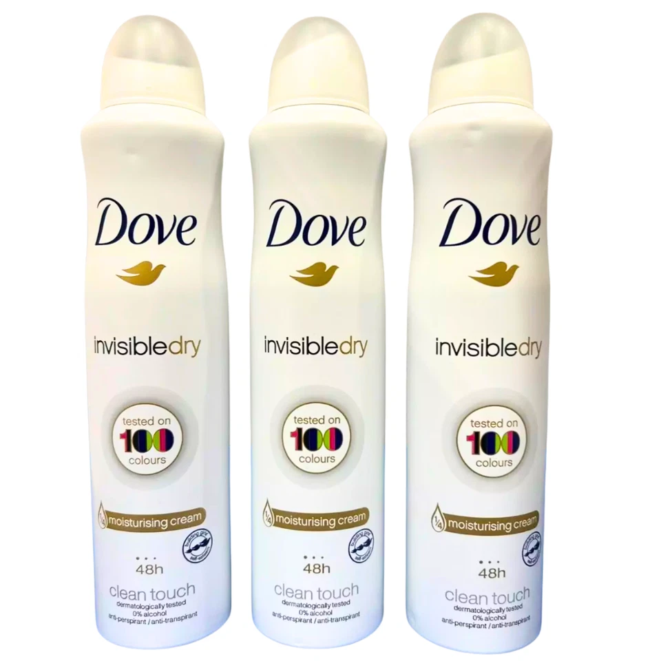 Антиперспирант дезодорант спрей Dove Invisible Dry без запаха 8,4 жидких унции (3 упаковки) - Изображение 2 из 2